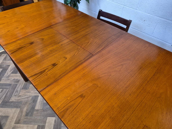Vintage Mid-Century White & Newton Teak Extending Dining Table & 4 Chairs Set