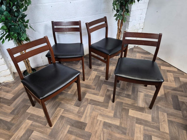 Vintage Mid-Century White & Newton Teak Extending Dining Table & 4 Chairs Set