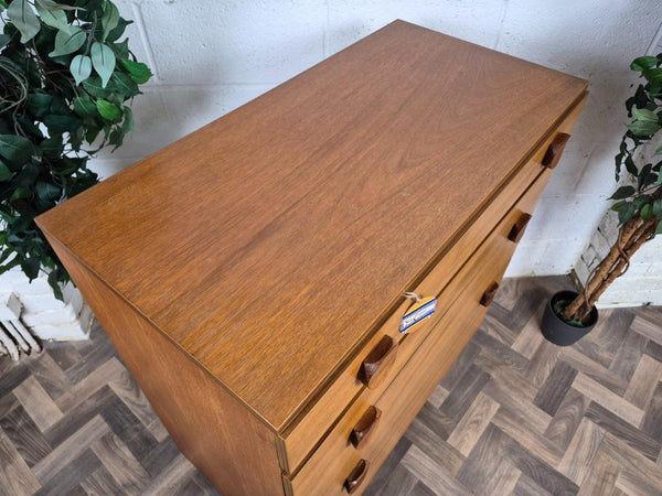 Vintage Mid-Century Teak Tallboy Chest Of 6 Drawers Scandi Danish Retro MCM