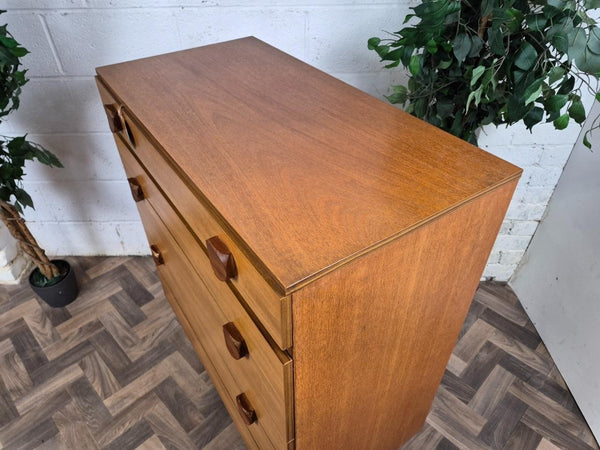 Vintage Mid-Century Teak Tallboy Chest Of 6 Drawers Scandi Danish Retro MCM