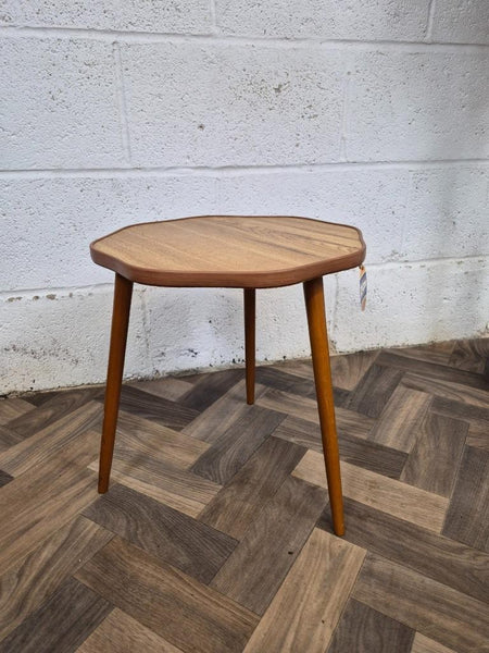 Vintage Mid-Century Small Oak Side Table Plant Stand Scandi Retro MCM