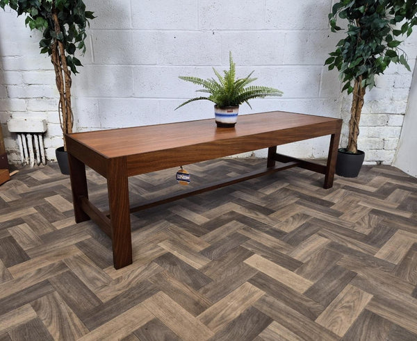Vintage Mid-Century Long Teak Coffee Table Scandi Danish Retro MCM
