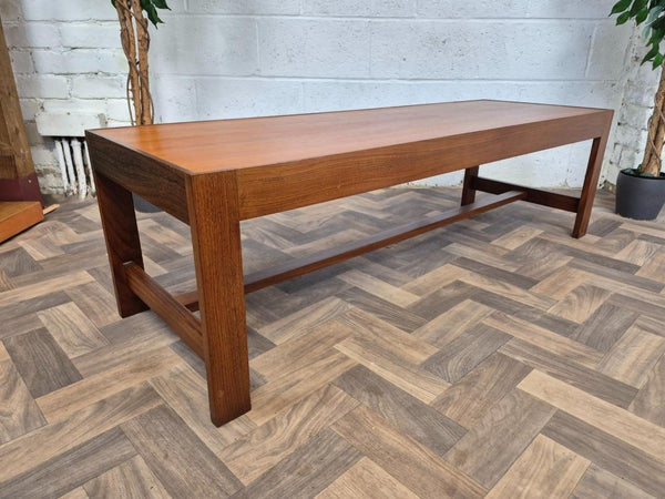Vintage Mid-Century Long Teak Coffee Table Scandi Danish Retro MCM