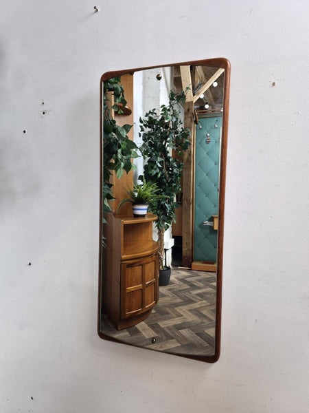 Vintage Mid-Century Teak Frame Wall Mirror Danish Scandi Retro MCM