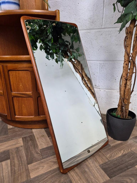 Vintage Mid-Century Teak Frame Wall Mirror Danish Scandi Retro MCM