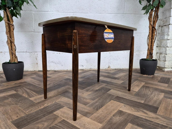 Vintage Mid-Century Walnut Sewing Craft Box Table Retro 60's MCM
