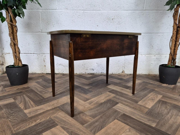 Vintage Mid-Century Walnut Sewing Craft Box Table Retro 60's MCM