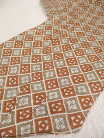 Vintage 60s Tootal Cravat Brown Diamond Check Pattern Mod Scooter Retro Dandy
