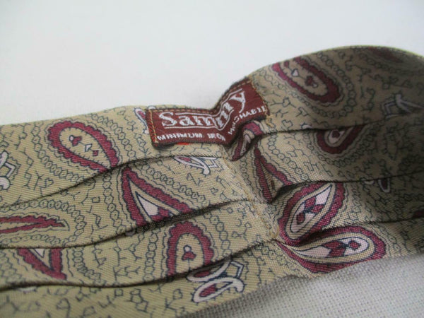 Vintage 60s Sammy Cravat Pale Gold & Red Paisley Pattern Mod Scooter Retro Dandy