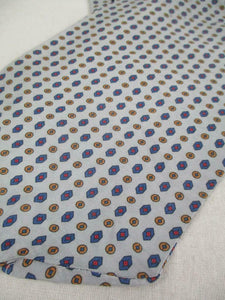 Vintage 70's Tootal Cravat Grey/Blue Retro Pattern Mod Scooter Dandy