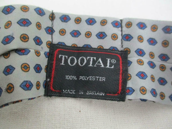 Vintage 70's Tootal Cravat Grey/Blue Retro Pattern Mod Scooter Dandy