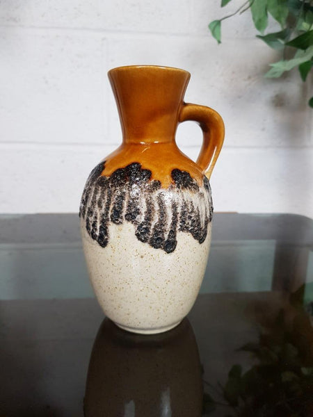 Vintage West German Small Jug Mustard Lava Mid-Century Retro