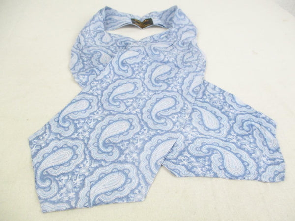 Vintage 60's Tootal Cravat Blue Paisley Pattern Mod Scooter Retro Dandy