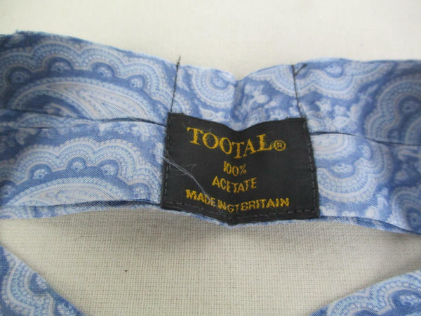 Vintage 60's Tootal Cravat Blue Paisley Pattern Mod Scooter Retro Dandy