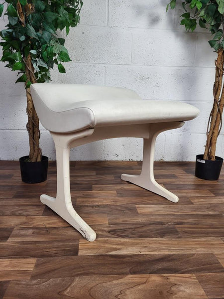 Vintage 1960's Austinsuite Bedroom Stool White Vinyl Frank Guille Mid-Century