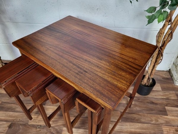 Vintage Mid-Century Teak Nest Of 5 Tables Danish Poul Hundevad Retro MCM