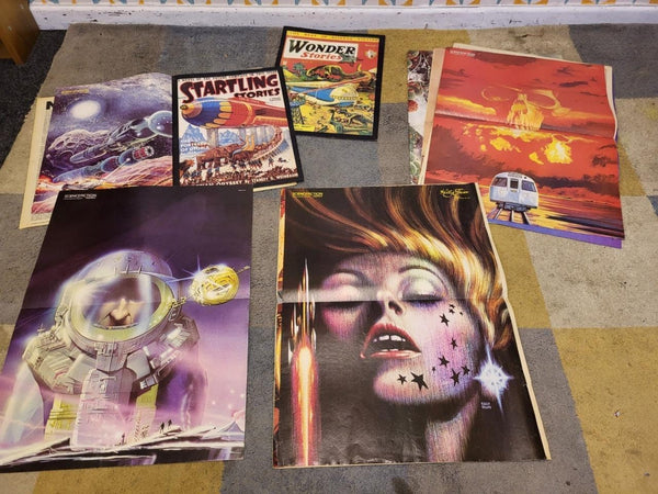 Rare Vintage 70's Science Fiction Monthly Magazines x 14 Sci-Fi Posters Artwork