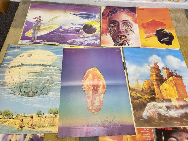 Rare Vintage 70's Science Fiction Monthly Magazines x 14 Sci-Fi Posters Artwork