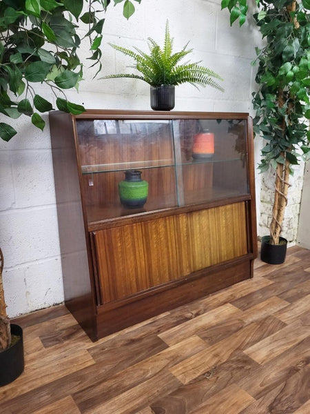 Vintage 60's G Plan Librenza Bookcase Tola Wood & Glass Mid-Century Retro