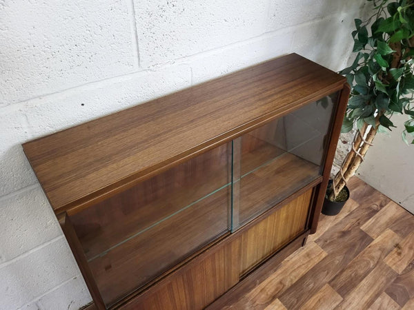 Vintage 60's G Plan Librenza Bookcase Tola Wood & Glass Mid-Century Retro