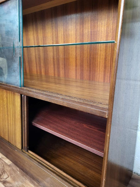 Vintage 60's G Plan Librenza Bookcase Tola Wood & Glass Mid-Century Retro